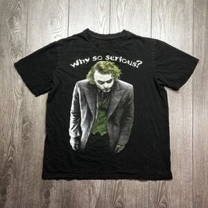 Vintage Batman Dark Night Rises Joker Movie Promo Shirt Black Large Heath Ledger